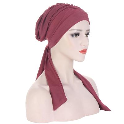 China 2022 Women Multifunctional Wholesale Bandana Pre Tied Chemo Beanie Turban Headwear Cancer Hat for sale