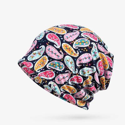 China Wholesale High Quality Sports JOINT Spring and Summer Flower Pattern Cotton Beanie Hat for sale