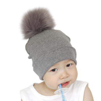 China Fashion JOINT Cotton Double Pompom New Arrival Winter Newborn Knitted Children Beanie Hats for sale