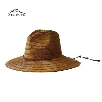 China Wholesale Custom Men's Straw Sun Beach Raffia Wide Brim Hat for sale