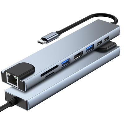 China Type-C Enabled Devices ARK Smart Phone 8 in 1 Charging USB 3.1 USB 3.1 Hub Fast Speed ​​Docking Station PD HUB Multi Ports USB Type-C Hub for sale