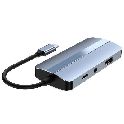 China Type-C ARK Enabled 7 Devices In 1 USB 3.0 Type C Hub Alloyadapter Laptop Powerbank Aluminum Docking Station For Macbook for sale