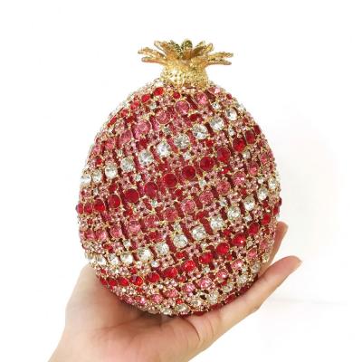 China Luxury high quality custom pineapple pineapple rhinestone ladies grab bag evening clutch bag for sale