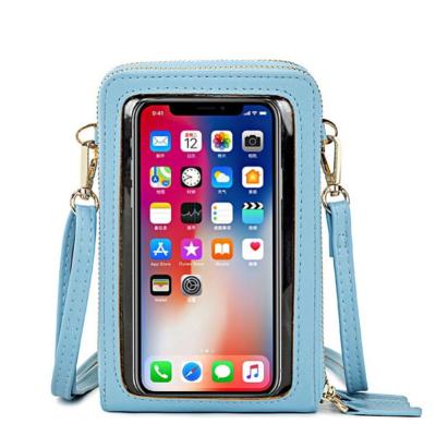 China Hot Selling Multifunctional Fashion Touch Screen Mobile Phone Bag Women Messenger Bag Long Coin Purse Wallet for sale