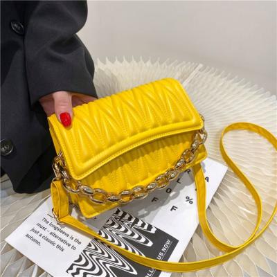 China Square Bag Various Colors Modern Styles Ladies Ruffled Square Handbags With Extra Chains 2 Layer Ladies Shoulder Easy Care Handbags for sale