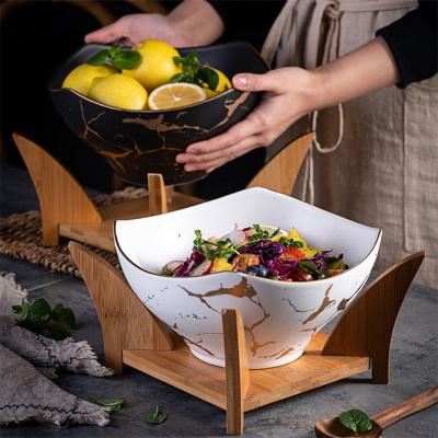 China Factory wholesale small size luxury marble ceramic dinnerware set restaurant marble dinnerware OEM viable for sale