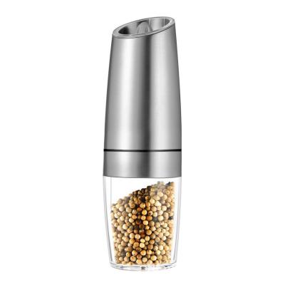 China Sustainable Automatic Electric Adjustable Pepper Grinder Spice Grinder Set Portable Salt Mill With Light for sale