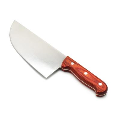 China Viable Large Stainless Steel Cleaver Knife Kitchen Knives Accept OEM/ODM 3CR14 Wood Handle for sale