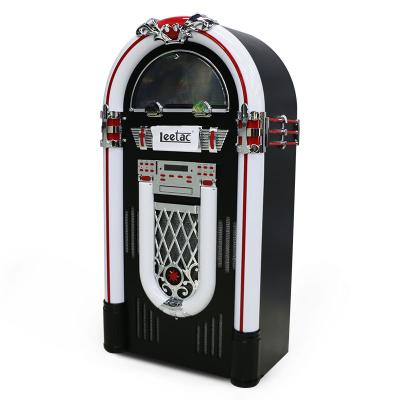 China Wood+PVC Wood+PVC Multifunctional Wooden Turntable Player Vinyl Record Player Retro Sound Quality Jukebox USB/LED/SD/CD Phonograph Jukebox for sale