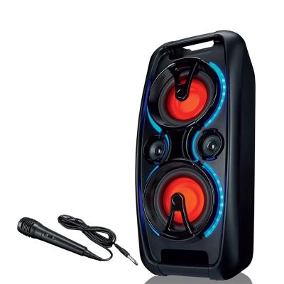 China Show Hot Selling Outdoor Portable 10 Inch Dual Party Video Information Loudspeaker Portable Trolley Speaker With Led for sale