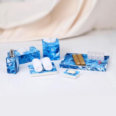 China custom design resin bathroom accessories sets manufacturer for hotel supplies for sale