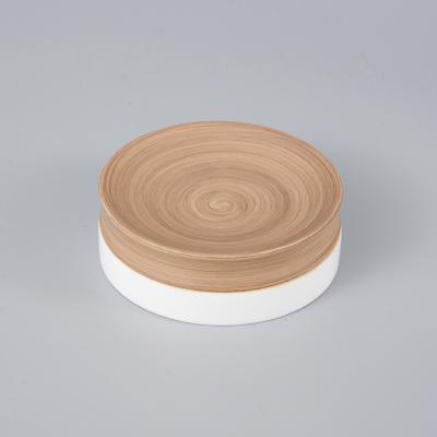 China wooden white resin round soap dish for 5-star hotel bathroom accessories for sale