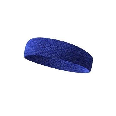 China Absorption Customized Sport Sweat Headband For Running Yoga With Absorption Forehead Pad Sweat Elastic Top For Man And Women In Navy Blue for sale