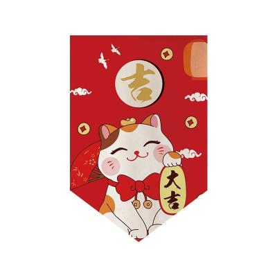 China Japan Style Customized Japanese Styled Hanging Curtains For Doors Windows With Premium Soft Fabric Silk Screen Printing Of Cat In Red for sale