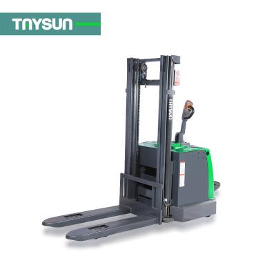 China Construction Material Stores 1Ton 1.5Ton 2Ton Full Lift Stacker Electric Pallet Stacker for sale