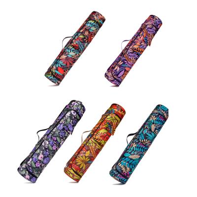 China New canvas printing yoga bag with large capacity holds a shoulder backpack and thick yoga mat for sale