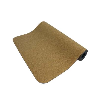 China 2021 Custom Wholesale High Quality Cheap Fitness Rubber Professional Environmental Cork And Cork Yoga Mat for sale