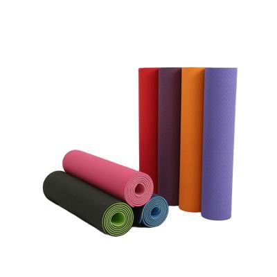 China Double Stripe Double Side Color Tape Yoga Mat for sale