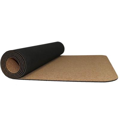 China Corck+TPE Customized Strip Cork Yoga Mat for sale