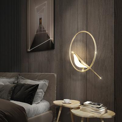 China Modern European Indoor Decoration Cute Bird Light Fixture Gold Sparrow Led Pendant Lamp Restaurant Hotel Home Chandelier for sale