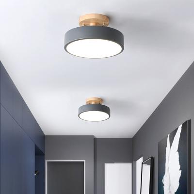 China Modern Wall Mounted Modern Rose Wood Matel Indoor Home Living Room Bedroom Bedroom Round White Ceiling Light Green Led Ceiling Lamps for sale