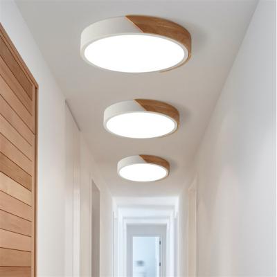 China Art Round Master Bedroom Room Modern Minimalist Modern Minimalist Ceiling Lamp Wood Iron Acrylic Ceiling Light for sale