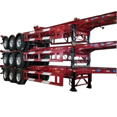 China Truck trailer 3 axles 40ft left use skeleton container chassis trailer for sale. for sale