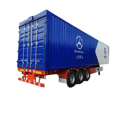 China Mechanical Suspension With 10 Leaf Springs Cargo Box Trailer Truck For Transport Dry Cargo Semi Trailer for sale