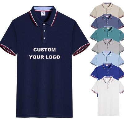 China Custom Logo Polo Shirts Plain Golf Polo Shirts Anti-Wrinkle Embroidery Polo Shirt Solid Color Customized T-shirt for sale