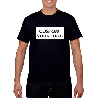 China custom printing 100% cotton t-shirt anti-wrinkle t-shirt blank logo for men's plain t-shirts printed white black t-shirt for sale