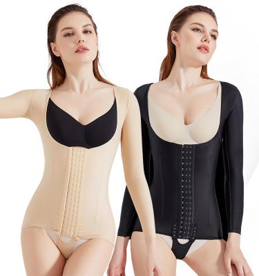 China Factory Price Antibacterial Medical Long Sleeve Waist Compression Ring After Liposuction Shaping Postpartum Abdominal Corset for sale