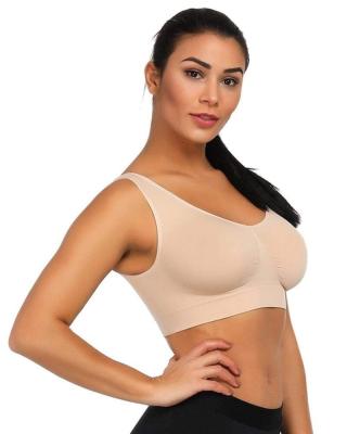 China QUICK DRY Women Padded Bra Breast Forming Wireless Bra U Back Radio Seamless Sports Underwear for sale