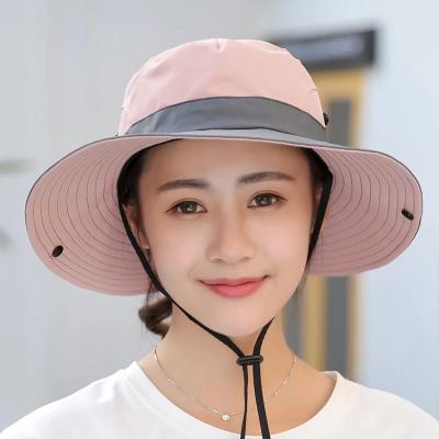 China Wholesale Korean Style Japan And Wide Brim Adjustable Bucket Hats Fashion Beige Canvas Mesh Sports Bucket Hats for sale