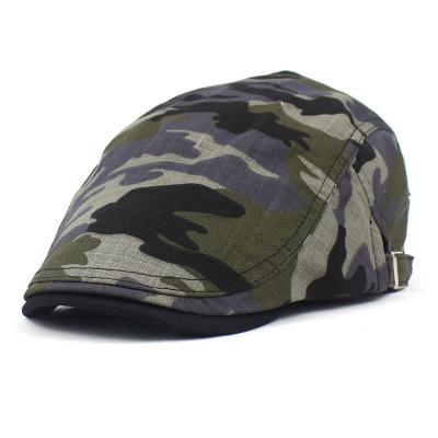 China Fashion New Arrival Autumn Cotton Hemp Plaid Ivy Covers Leisure Camouflage Army Beret Hats for sale