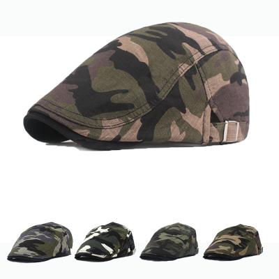 China Fashion New Arrival Autumn Cotton Hemp Ivy Beret Covers Leisure Camouflage Beret Hats Men for sale