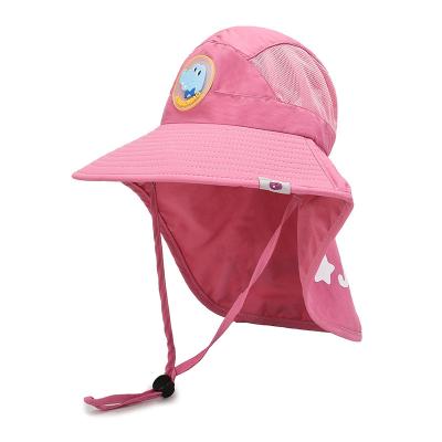 China Outdoor Summer Beach Bucket Sun Shade Hat Wide Neck Cover Anti UV Beach Kids Hats for sale