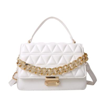 China Fashion Bag Trend Portable Single Shoulder Messenger PU Sling Bag White Cross - Body Handbag for sale