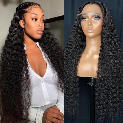 China Body Wave Wholesale Double Drawn deep wave 13x6 hd lace frontal wigs human hair lace front cuticle aligned raw hair wigs for bklack women for sale