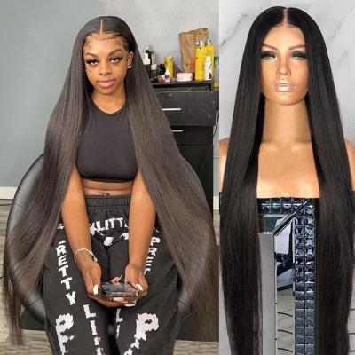 China Body Wave 13x4 13x6 40 inches virgin bone straight raw vietnamese human hair wigs hd lace frontal wigs for black women for sale