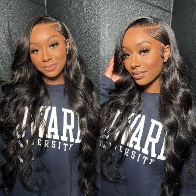 China Body Wave Wholesale 13x4 13x6 raw hair wigs hd lace frontal wigs human hair lace front wigs for black women for sale