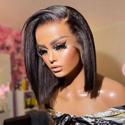 China Body Wave Raw vietnamese hair Short bob wigs human hair lace front wigs hd swiss transparent lace frontal wigs for black women for sale