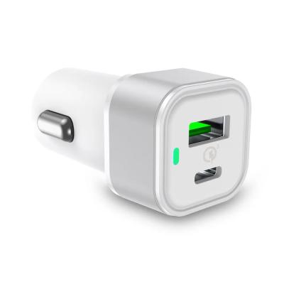 China Fast Charging Speed UL2089 certified Type C PD20W car charger QC3.0 dual ports for sale