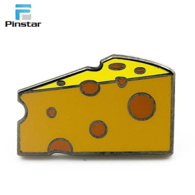 China Europe Cheese 3d Pattern Hot Selling Custom Printing Lapel Pin Badge for sale