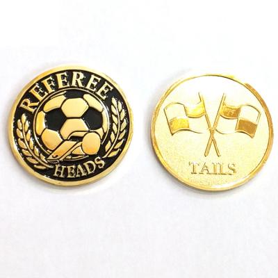 China 100% Custom China Factory Challenge Referee Flipping Soccer Blank Metal Coin for sale