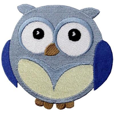 China 3D Baby Boy With Googly Eyes Owl Applique Iron On Sew On Embroidered Embroidery Patch for sale