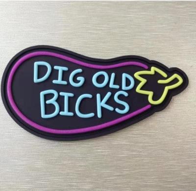 China 3D Customized Logo 3D PVC Glows In The Dark PVC Rubber Patch Badge For Fabric for sale