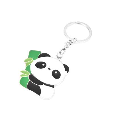 China Europe Logo Panda Shape Keychain Custom Engrave for sale