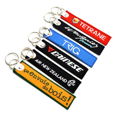 China Logo Woven Key Chain Embroidered Keychains Custom Brand Embroidery Design From Garment Factory Making Company for sale