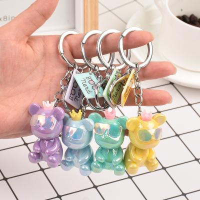 China Souvenir Gifts Fashion Bear 3D Acrylic Key Chain Bag Pendant for sale