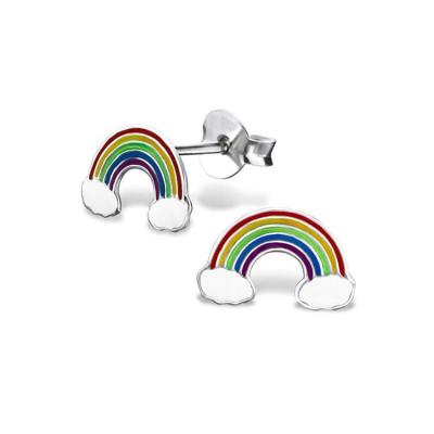 China Hypoallergenic colorful ALLOY glitter rainbow stud earrings for little girls for sale